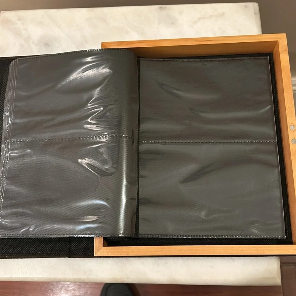 Pottery Barn Collector’s Photo Box with Suede Cover, NWOT